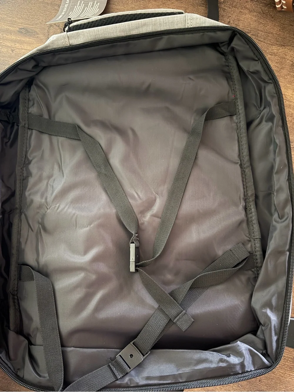 Light Gray Men's Travel Backpack with Multiple Pockets